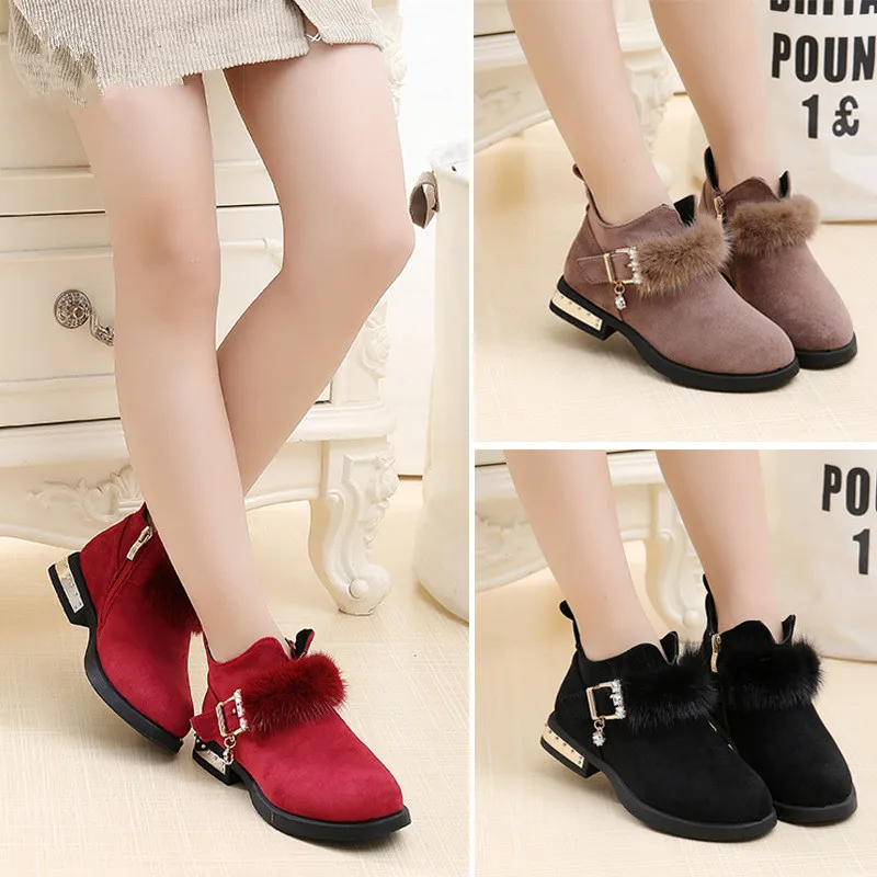 

child snow boots shoes for girls boots fashion soft bottom baby girls boot 27-37 autumn winter child boots shoes