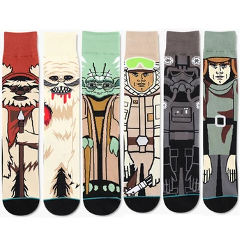 

Wholesale 60 Pairs Men Novelty Star Wars Cotton Stockings Planet Battle Vader Socks Funny Tide Long Socks Sox Men's Socks