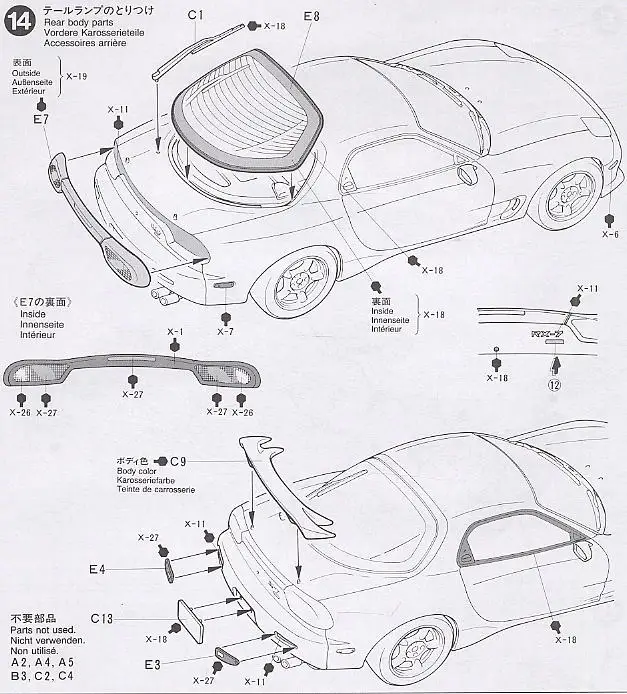 Wenshin 1:24 Mazda RX-7 модель автомобиля 24116(с внутренней структурой двигателя