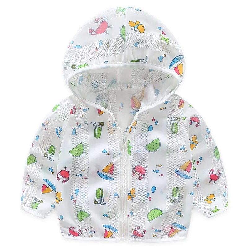 COOTELILI Summer Long Sleeve Kids Girls Jacket Breathable Outerwear Coats Boys Kids Baby Windbreaker Hooded Children Clothing (1)