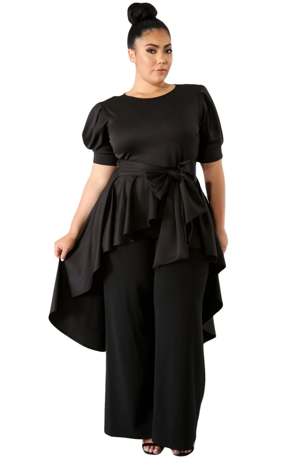 Zmvkgsoa Ruffle T-Shirt Oversize White Office Lady Top Fashion Women Big Plus Size XXXL Shirt Puff Long Half Sleeve Top VV251243 Tops