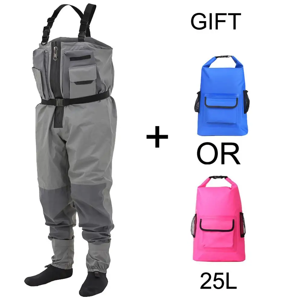 3ply Mens Waterproof Chest Waders Breathable Male Crosswater Pant For