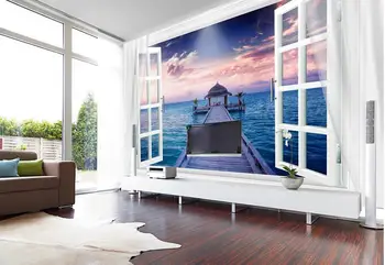 

wall mural photo wallpaper europe wallpaper Mediterranean window Maldives 3d murals wallpaper for living room