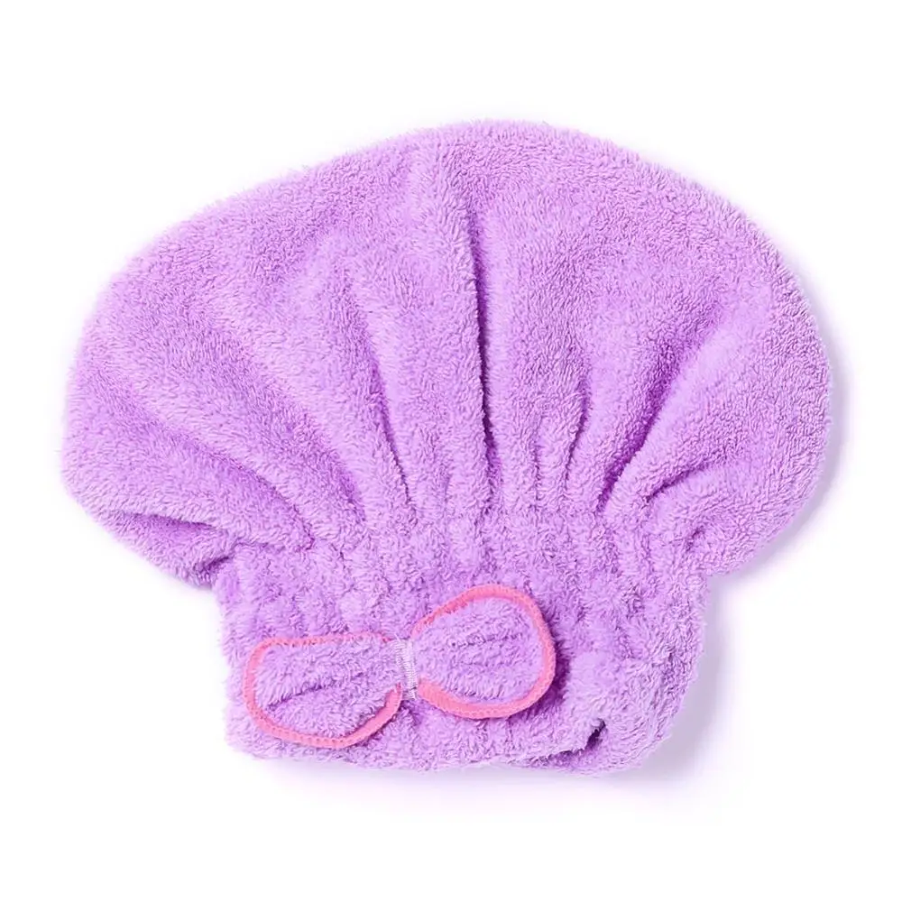 Быстросохнущая микрофибра полотенце для волос бантик банная шапочка сильное водопоглощение волос сухой душ банные шапки с коралловым бархатом - Цвет: PP