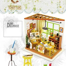 DIY Модель Кукольный дом Миниатюрный Кукольный домик с мебели светодиодный 3D деревянный дом, игрушки для детей день рождения ручной работы ремесла DG103# E