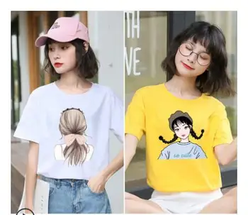

Two Cotton Short-sleeved T-shirts for Women 2020 New Korean Version Loose Half-sleeve Top T-shirts