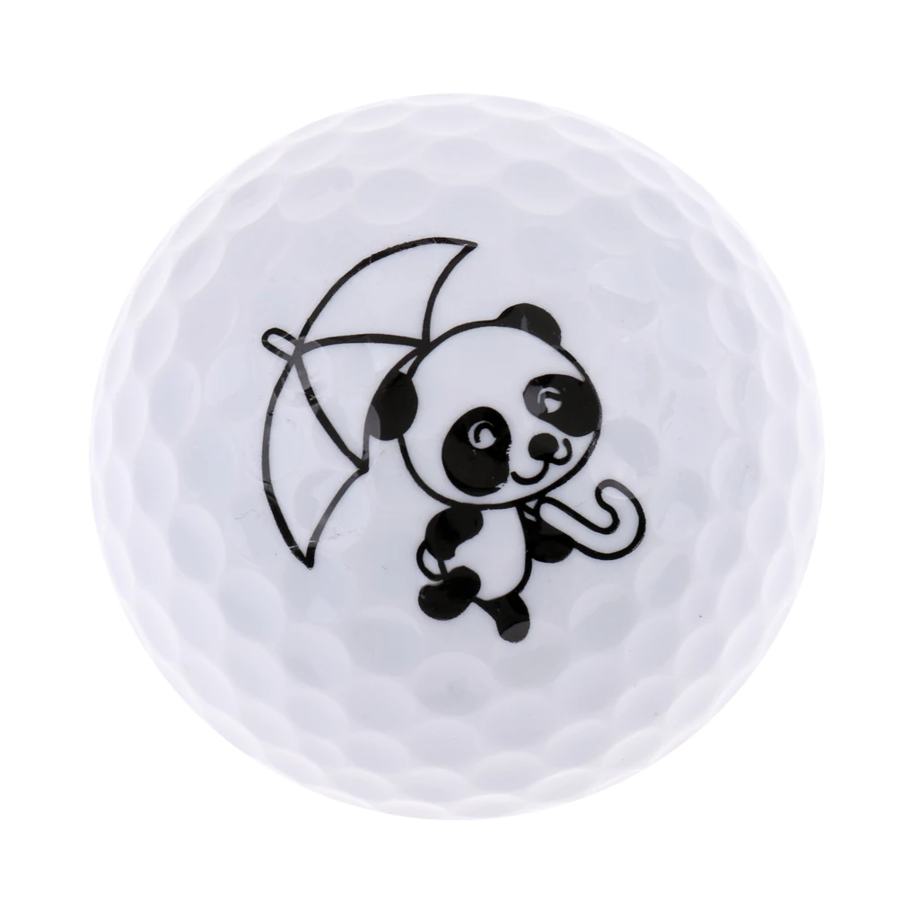 Golf Driving Range Practice Ball Cute Panda Printed Golf Ball Elastic Lightweight Flexible Golf Accessories Ball