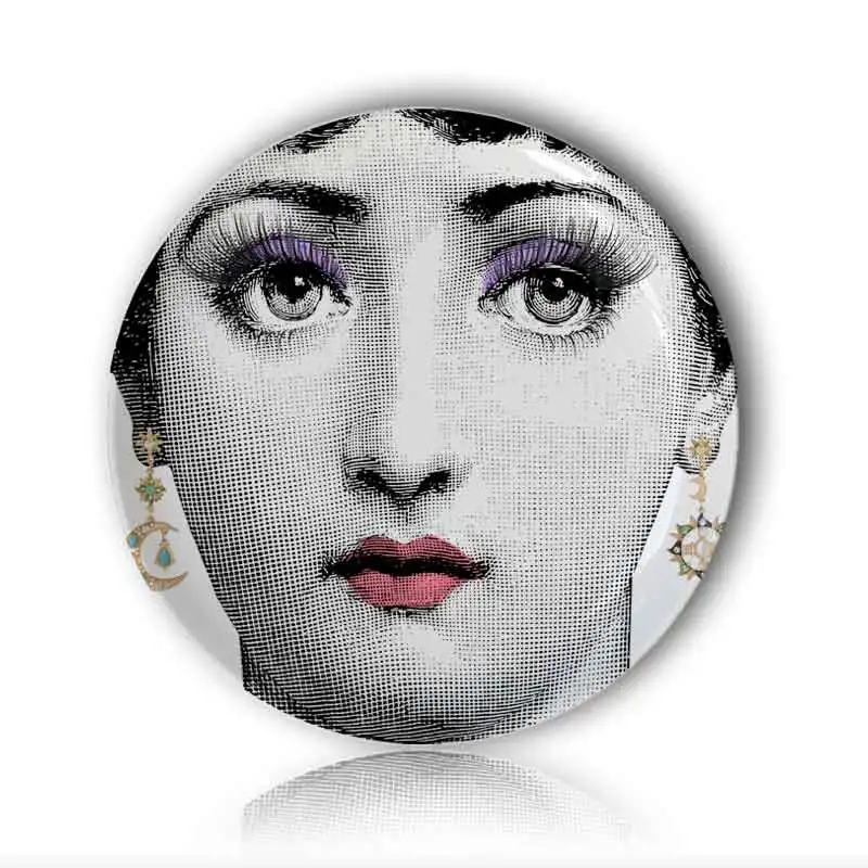 Fashion style Italy designer Fornasetti Decorative hanging Plates Lina