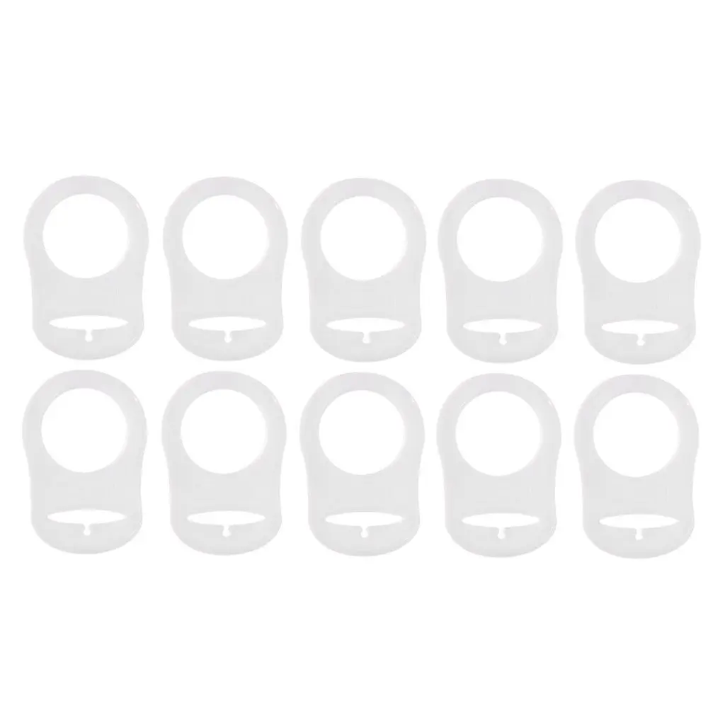 10 pièces bouton Silicone anneau Mam porte-sucette Mannequin pince adaptateur Transparent
