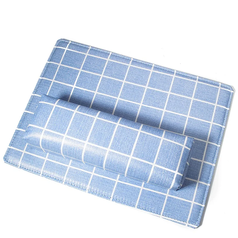 

New 1 Set PU Nail Art Tool Leather Hand Pillow Plaid Table Mat Nail Art Cushion Holder Pad Arm Hand Rest Manicure