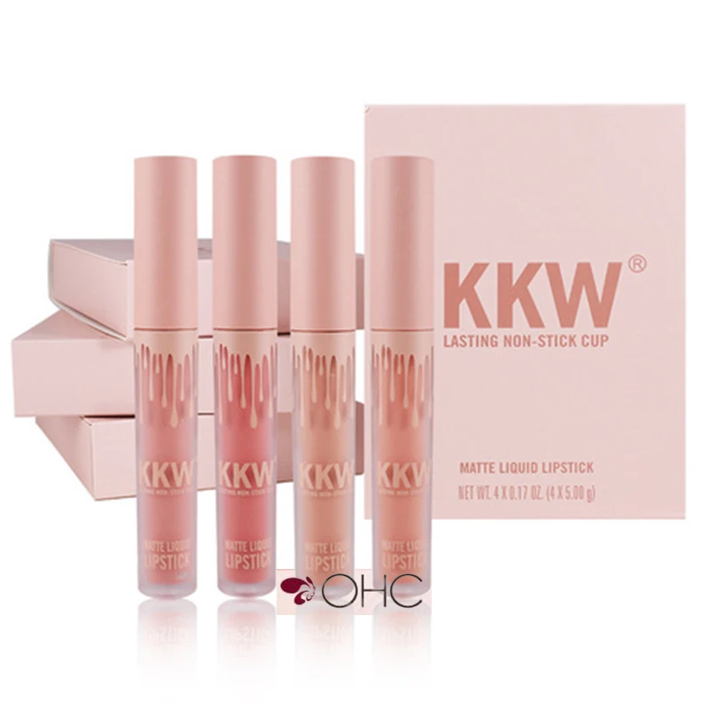 Kkw Beauty 4 Pcs/Kit Lip Gloss Matte Set Lip Tint Korean Stain Lipstick