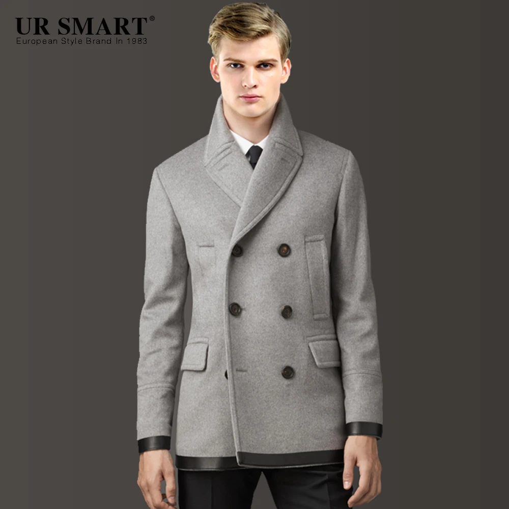 The Royal Academy URSMART and light grey double breasted wool coat ...