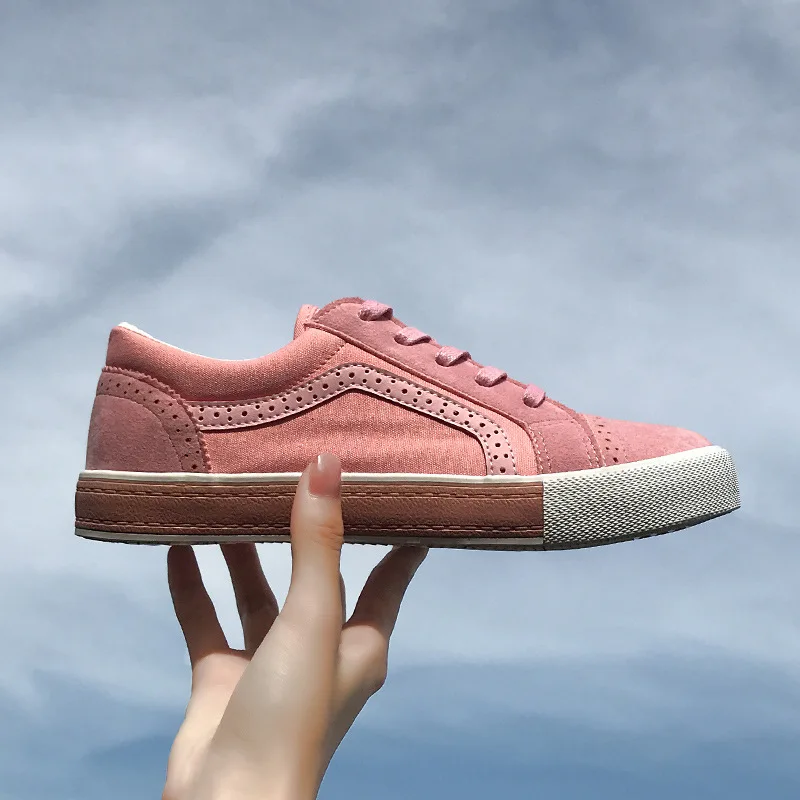 

Women's Shoes 2018 spring and autumn New canvas shoes casual tenis feminino shoes for women pink sneakers