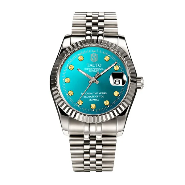 TACTO patek мужские часы брендовые роскошные стальные кварцевые часы водонепроницаемые золотые черные parro военные спортивные часы мужские часы Relogio - Цвет: 99