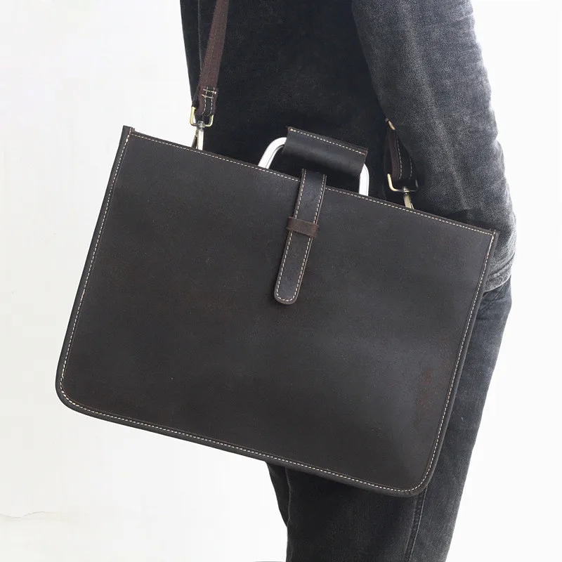 

Genuine Leather Messenger Bag Men Cowhide Leather handbag male travel Shoulder Bag business briefcase Thin tote bag bolso hombre