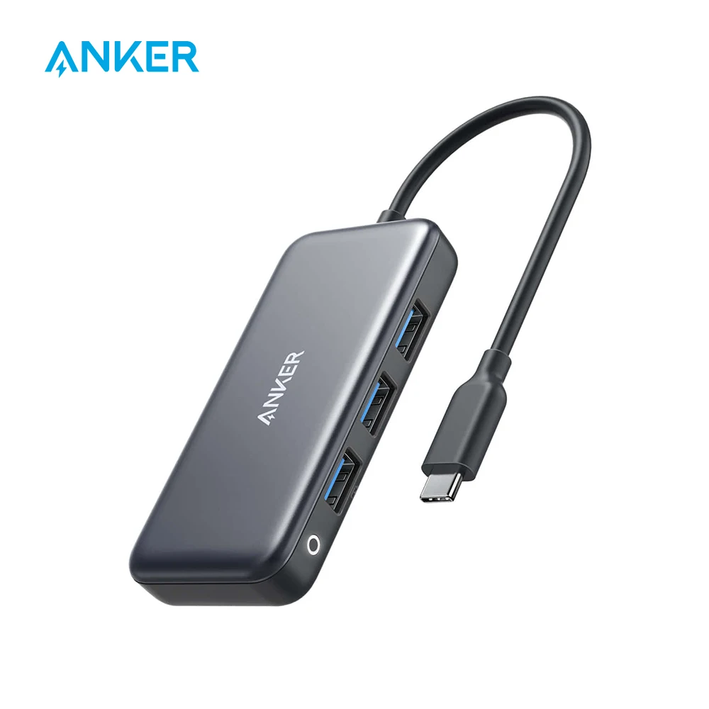 Anker Hub USB C 4 en 1 Adaptador de USB-C 60W de potencia 3 puertos USB 30 para MacBook Pro 13