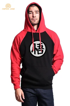 

HAMPSON LANQE Dragon Ball Z Japan Anime Raglan Hoodies Men 2019 Autumn Warm Sweatshirt Men Harajuku Style Hooded For Adult