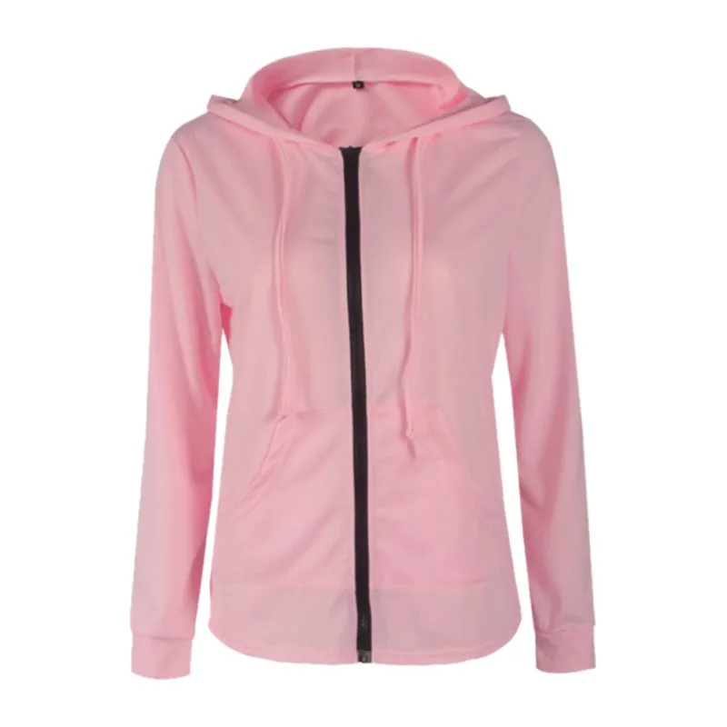 

Casual Zipper Hooded Jacket Women Coat Pocket Two Side Wear Pink Color Long Sleeve Loose Outwear Spring Autumn 2018 Fashion
