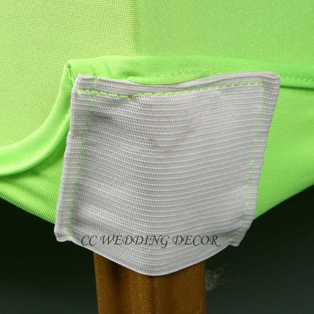 Awillhome 100 шт. хорошо. флуоресцентные зеленые спандекс чехлы на стулья для свадьбы decortaion