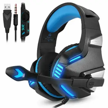 

Gaming Headsets Big Headphones with Light Mic Stereo Earphones Deep Bass for PC Computer Gamer Laptop PS4 New X-BOX