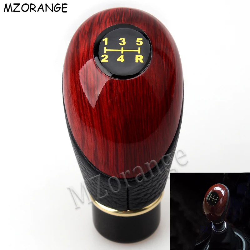 

Universal 5 Speed Gear Shift Knob For Qashqai For CRV For VW Car Manual Transmission Handle Cover Lever Wood Handball Universial