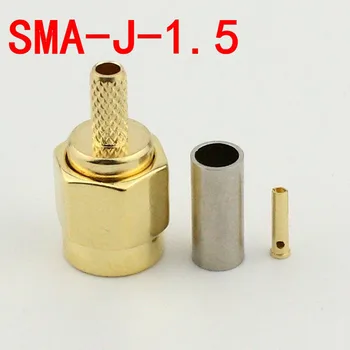 

High Quality RF Coaxial Connector Plug RP-SMA-J-1.5, Crimp-type Inner Screw Inner Hole Reverse Pole 50-1.5 Gold-plated Male