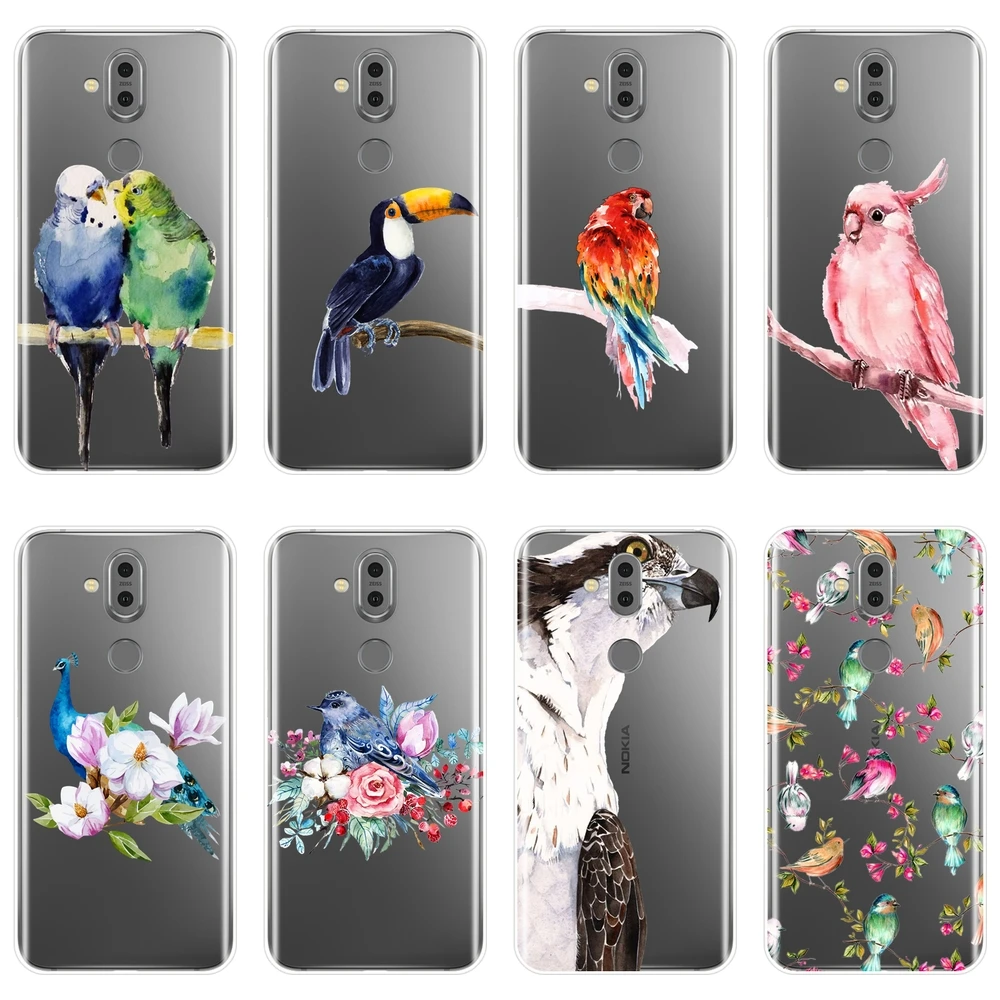 

Phone Case For Nokia 2.1 3.1 5.1 6.1 7.1 Silicone Soft Eagle Bird Flower Peacock Back Cover For Nokia 7.1 6.1 5.1 3.1 2.1 Plus