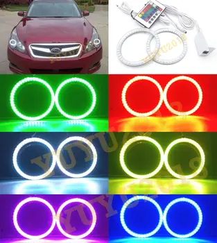 

RGB Halo Rings fit for Subaru legacy 2009-2014 car Headlight Multi-Color LED angel eyes Devil Demon Corona Flash lamp DRL