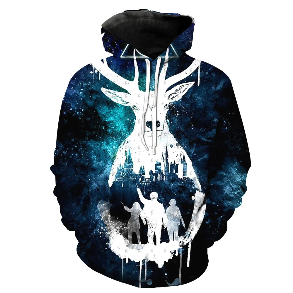 

Wizardry 3D Printed Hoodie with Pocket Ravenclaw Gryffindor for Adult Unisex Sweatshirt Costume Hoodies Men Clothes Potter