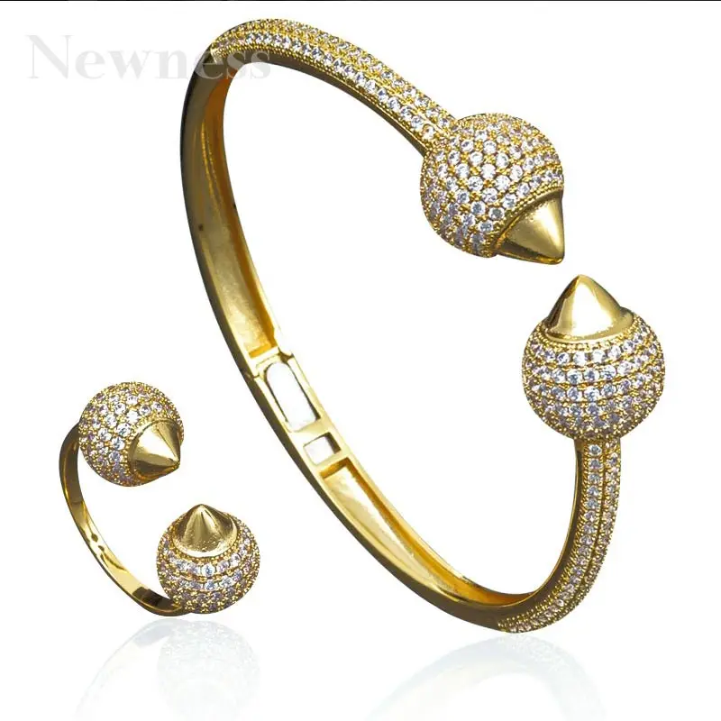 Newness Extreme Bubble Ball Luxury Bangle Ring Set Fashion Jewelry Sets
