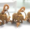 Lucky Elephant Carving Wooden Pendant Keychain Key Ring Chain Evil Defends Gift ► Photo 2/6