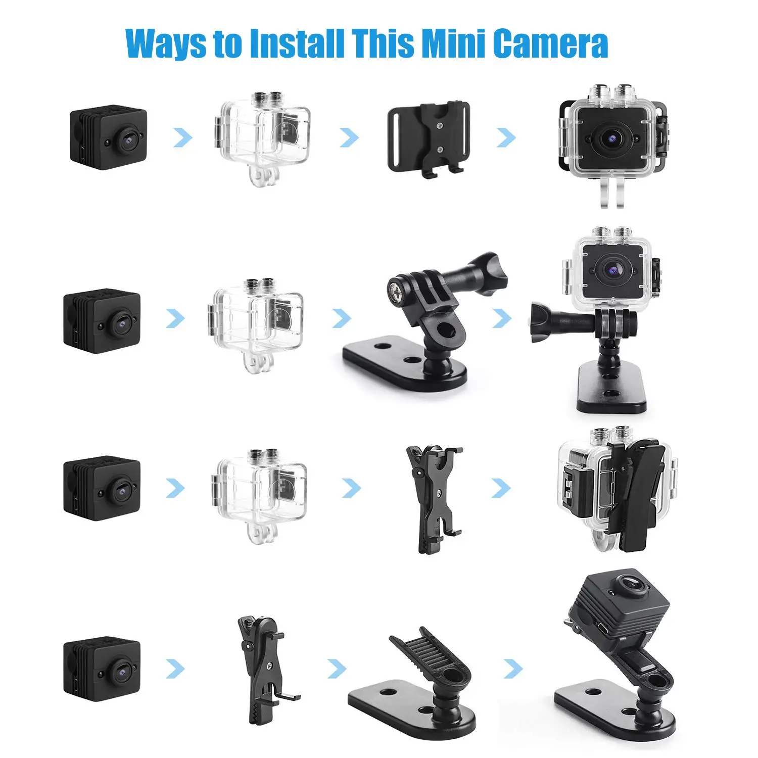 Impermeabile Mini Macchina Fotografica Portatile 1080 P HD Nanny Cam-Telecamera di Sicurezza per La