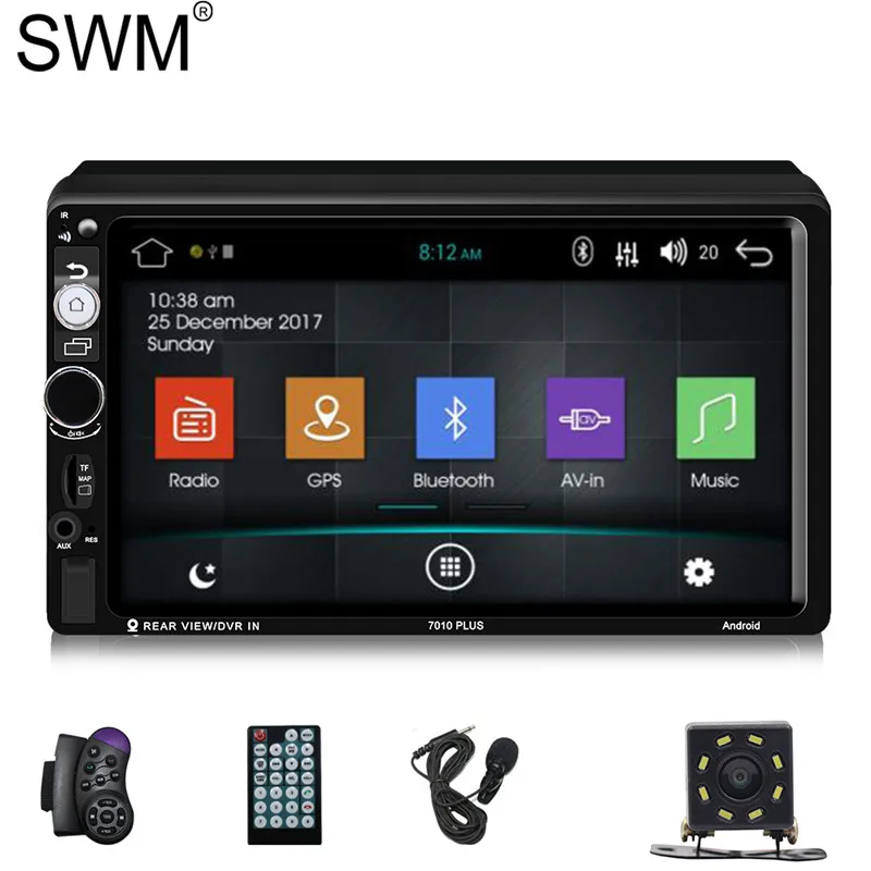 SWM 7010Plus 2din радио авто стерео Android 8,1 1G 16Gb Rds онлайн навигация Авторадио Oto Teypleri Зеркало Ссылка парктроник - Цвет: Radio with Camera 2