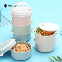 WORTHBUY микроволновая печь пластик коробки для обедов детей японский Bento box портативный герметичность Ланч-бокс коробка хранения