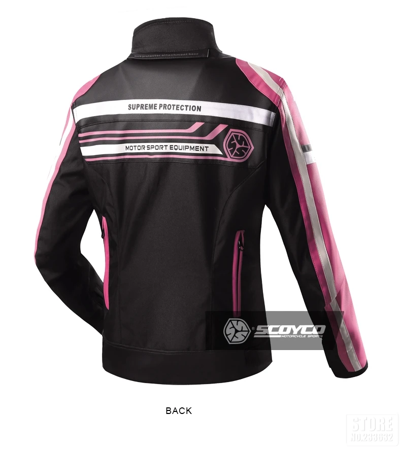 SCOYCO женские Мотоциклетные Куртки для мотокросса, снаряжение для верховой езды, байкерская куртка с дышащей сеткой, куртка для верховой езды розового цвета