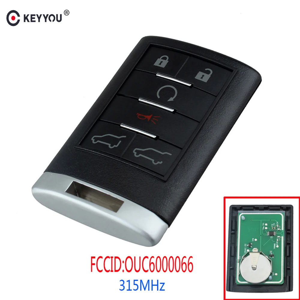 KEYYOU 6 Buttons Remote Key Keyless Entry Car Key Fob For Cadillac Escalade ESV EXT OUC6000066 315MHz 2007 2008 2009 2010 2011 KEYYOU 6 Buttons Remote Key Keyless Entry Car Key Fob For Cadillac Escalade ESV EXT OUC6000066 315MHz 2007 2008 2009 2010 2011