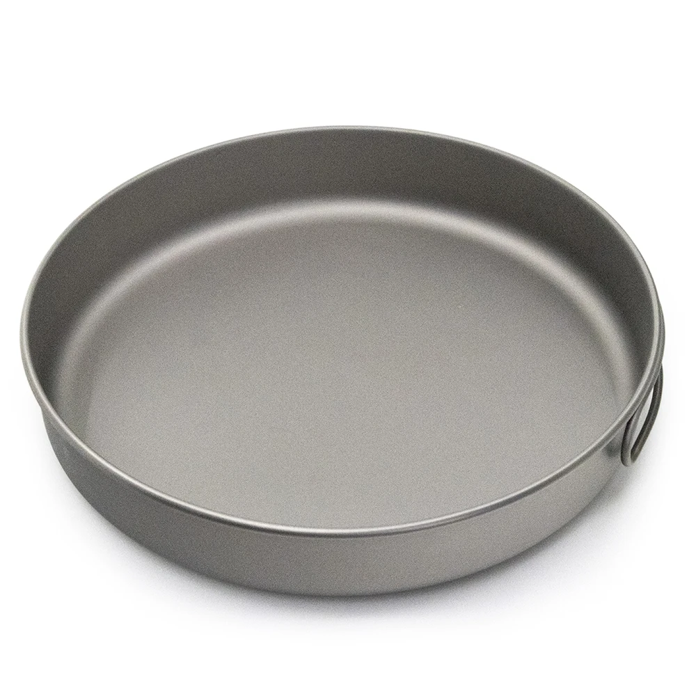 

Ultralight Titanium Frypan Bowl Outdoor Tableware Camping Cookware Titanium Pan Utensils Hiking Picnic Cooking Frying Pan