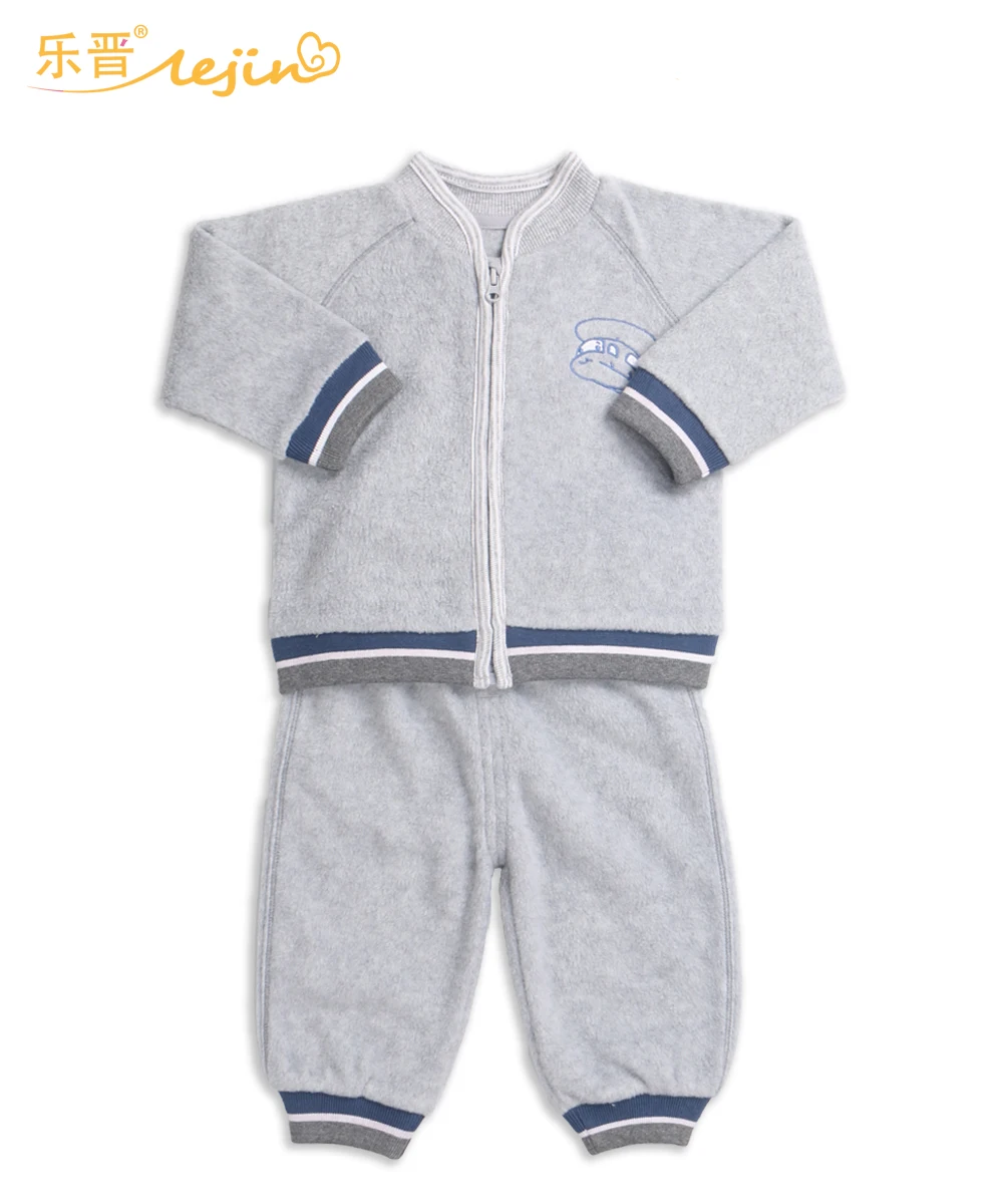 Комплект одежды для маленьких мальчиков и девочек 6-24 месяцев, флисовая верхняя одежда, теплая мягкая осенне-зимняя одежда с вышивкой