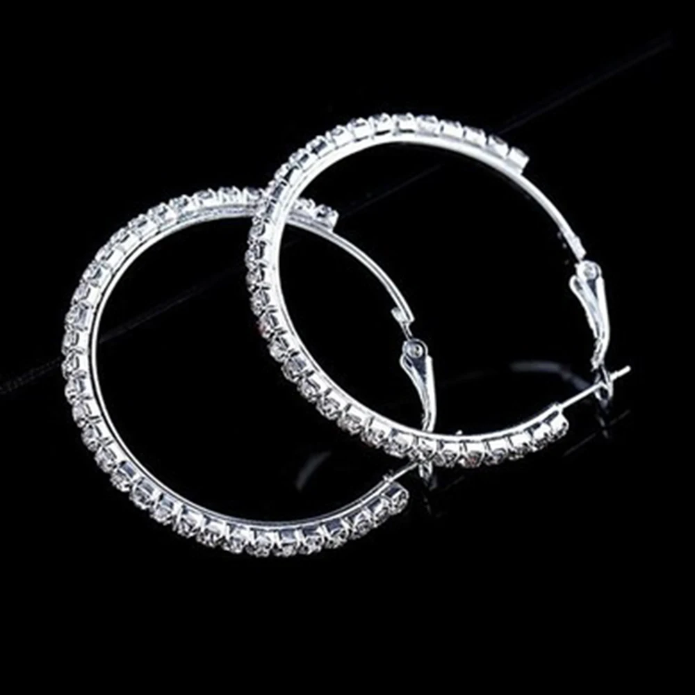 Женские серьги кольца с кристаллами 1 пара|rhinestones women|crystal earringsfashion crystal earrings |