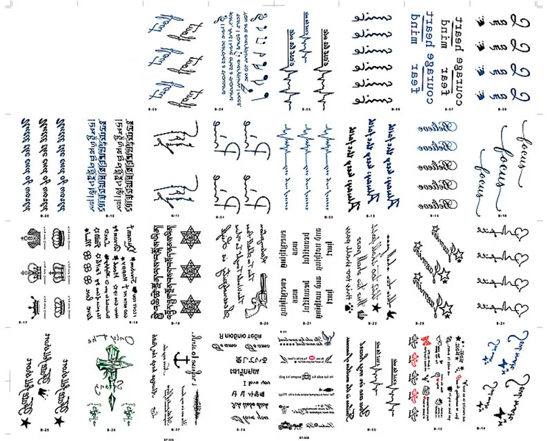 30 шт./компл. Водонепроницаемый поддельные татуировка в виде письма на арабском языке с рисунком в виде надписи "любовь" временная татуировка Стикеры для Для мужчин Для женщин наручные ног татуировки тела Стикеры