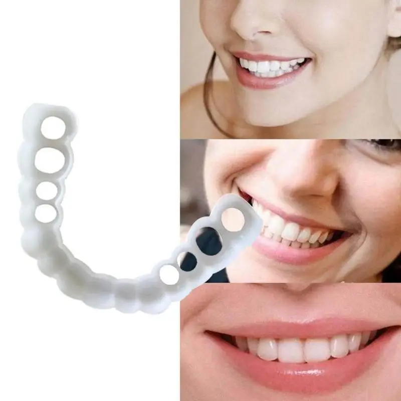 1 set Teeth Whitening Snap On Smile Denture Instant Perfect Smile Teeth Fake Upper and lower teeth Cover anti-real brace snap