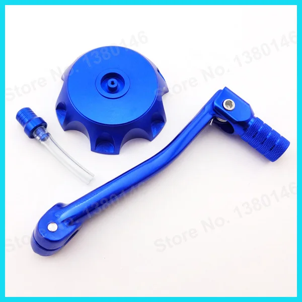 Синий газа топливного бака Кепки покрывающая телефон по всей поверхности+ Шестерни переключения передач рычаг переключения передач для 50cc 110cc 150cc SSR CRF50 китайский для Dirt Pit Bike мотоцикл