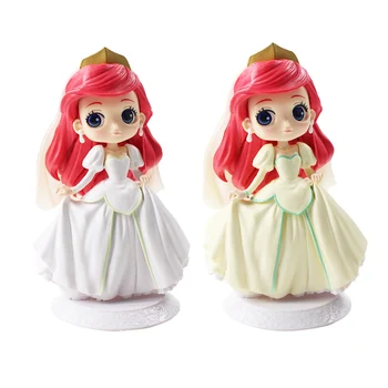 

17cm Q posket Mermaid Wedding Dress Princess Cartoon Figurine PVC Action Figure Collectible Model Doll Toys For Girls Gift