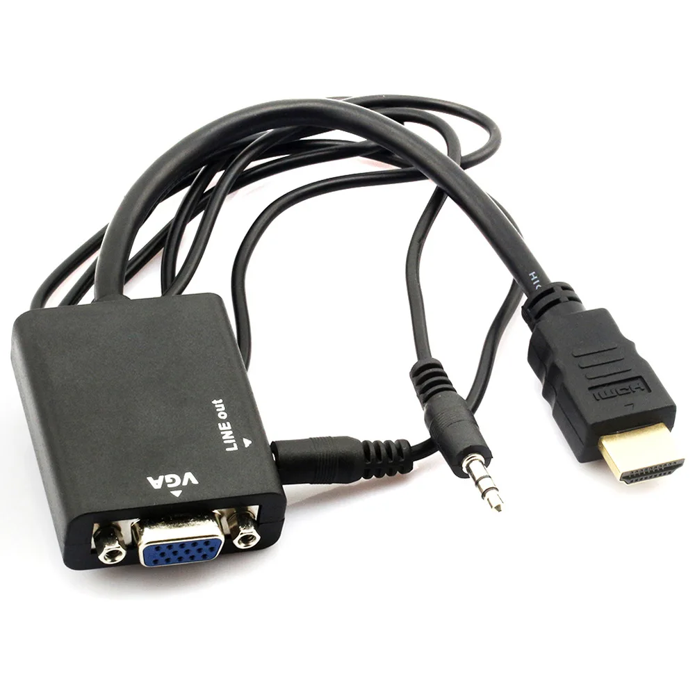 HDMI в VGA конвертер адаптер цифро-аналоговый видео аудио конвертер кабель для Xbox 360 PS3 PS4 ноутбук ТВ коробка