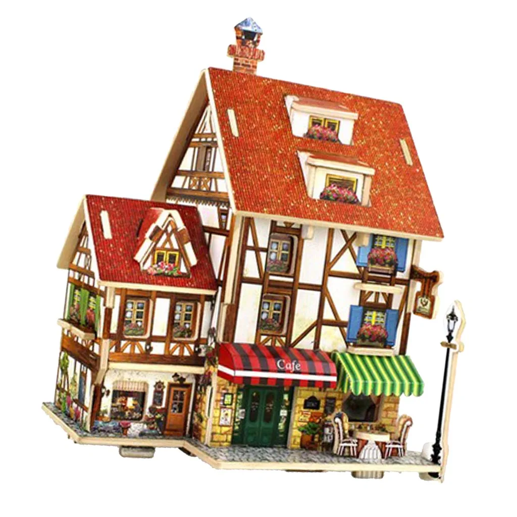 1/24 DIY Miniature Dollhouse With Furniture Kit Detachable Colorful Wooden Building Model - 3D Villa Apartment Ornament