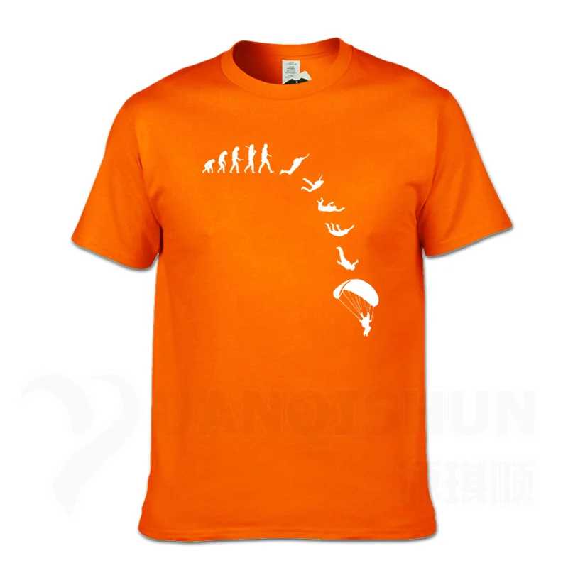 Orange Go skydive evolution Футболка модная брендовая одежда мужская футболка Повседневная 16 цветов Забавный принт уличный с короткими рукавами футболка - Цвет: Orange