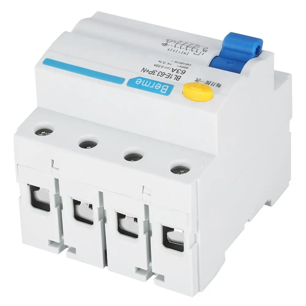 BL1E-63 3 P+ N 63A RCCB Выключатель остаточного тока 230 В 30mA Электрическая защита от утечки мини-выключатель