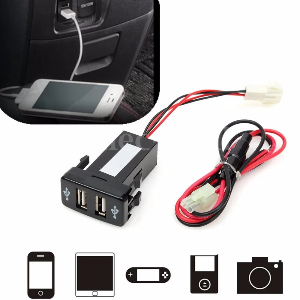 

Dual 2-port USB Car Charger In Car Socket Adapter 12V For Toyota VIGO Car Electronics Accessorie Adapters Sockets Chargers