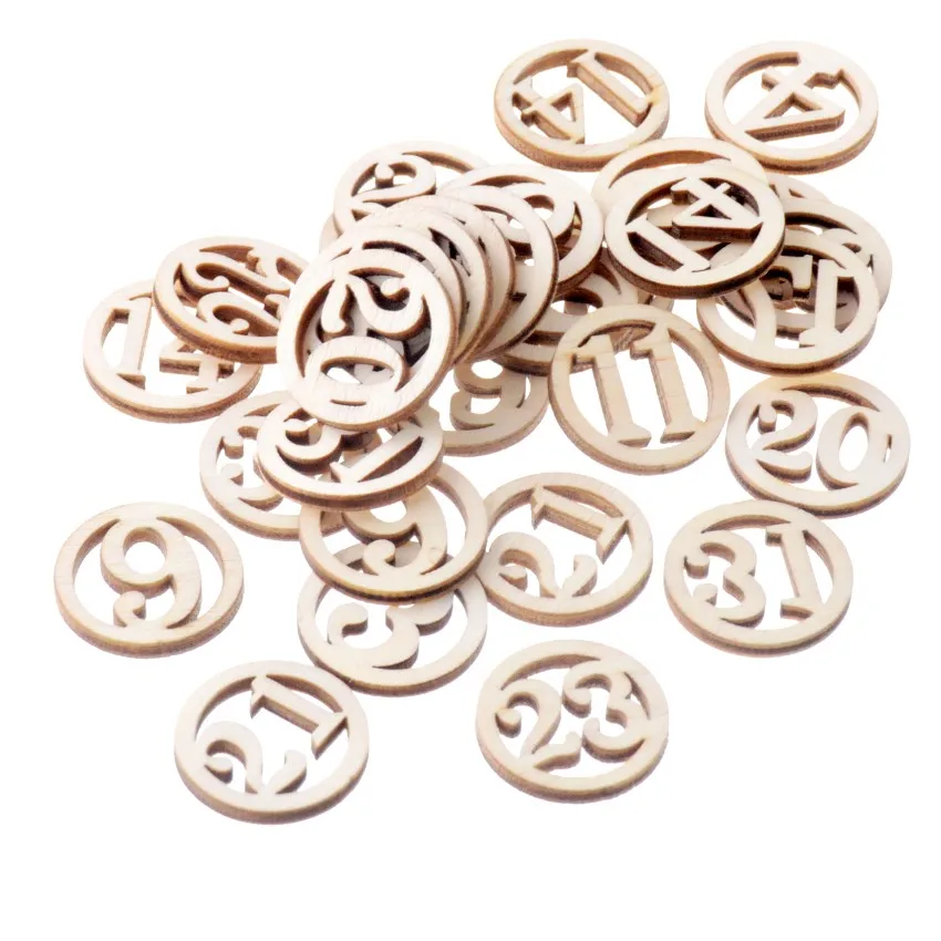 

Best Quality 100Pcs Number Flatback Wood Craft Decoration Promotions Scrapbooking Embellishments Mixed Styles Pendants