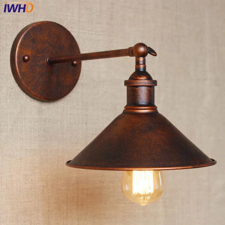 

IWHD Lamparas LED Light Loft Industrial Retro Vintage Iron Wall Lamp For Home Lighting Fixtures Edison Bulb E27 220v Luminaire